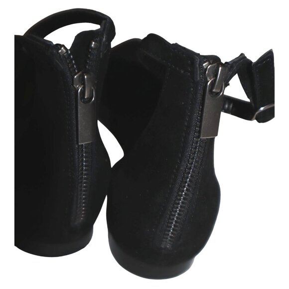 Seychelles Black Suede Ankle Strap d’Orsay Flats Downtown Minimalist Chic - Picture 6 of 8